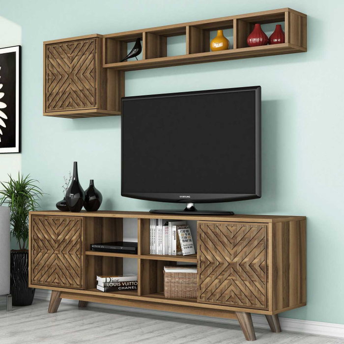 Hanah Home Mueble de TV Inci - Walnut